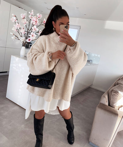 Oversize Pullover Nata Beige  Ladypolitan ♡   