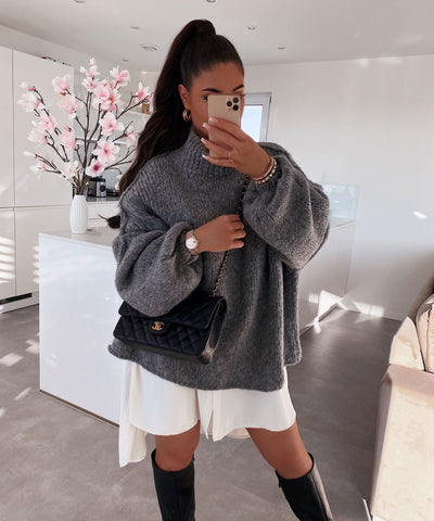 Oversize Pullover Nata Dunkelgrau  Ladypolitan ♡   