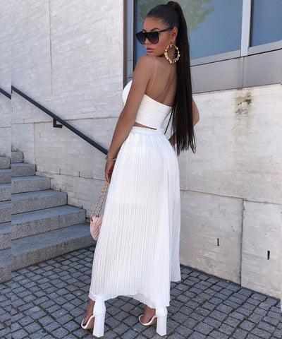 Plissee Hose Mira weiß  Ladypolitan - Fashion Onlineshop für Damen   