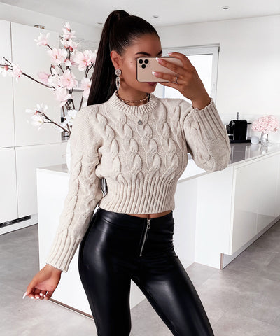 Pullover Esmeralda Beige  Ladypolitan - Fashion Onlineshop für Damen   