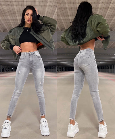Skinny Jeans Julia Hellgrau  Ladypolitan - Fashion Onlineshop für Damen   