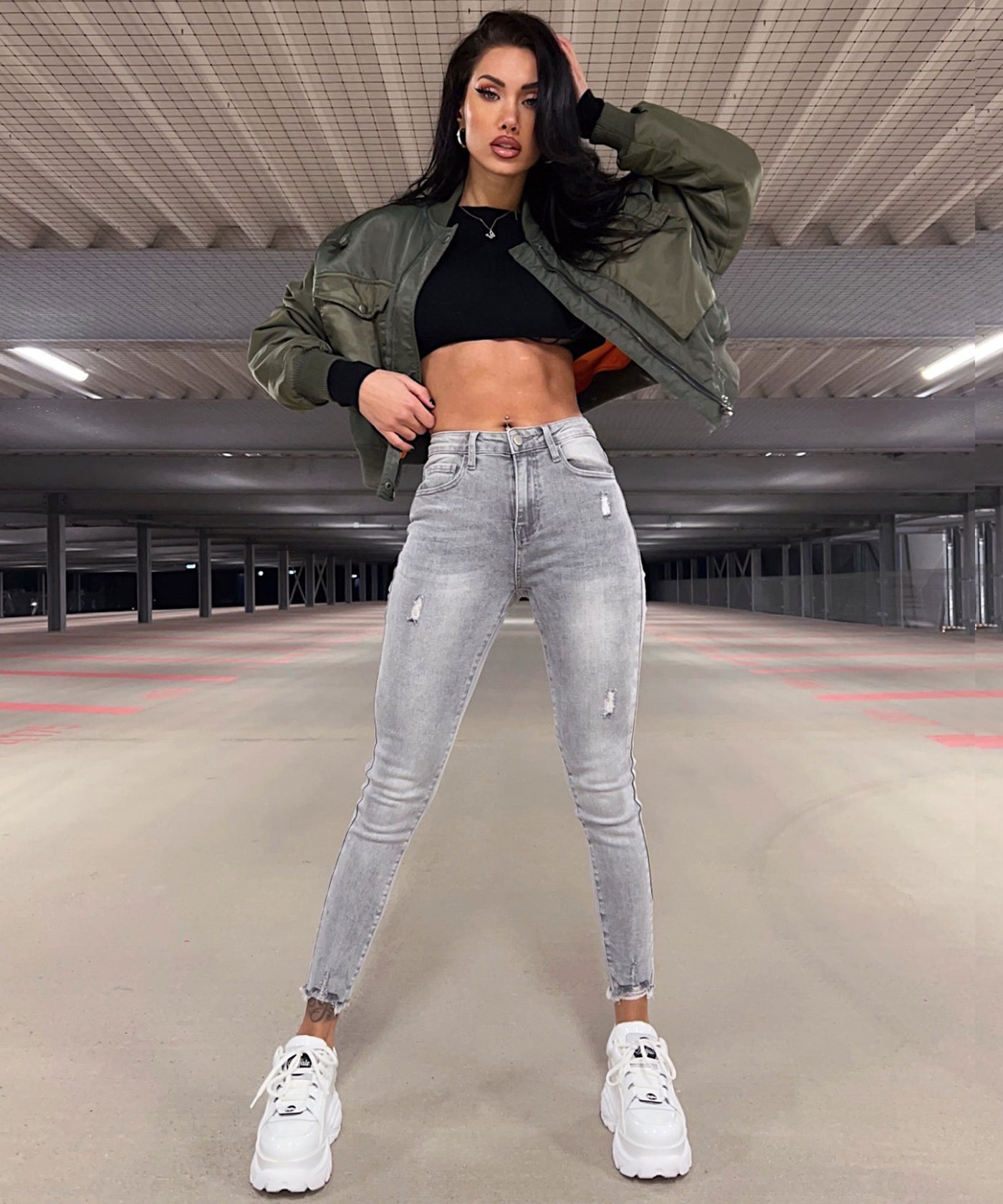 Skinny Jeans Julia Hellgrau  Ladypolitan - Fashion Onlineshop für Damen   