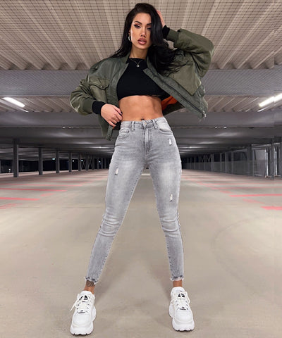 Skinny Jeans Julia Hellgrau  Ladypolitan - Fashion Onlineshop für Damen   