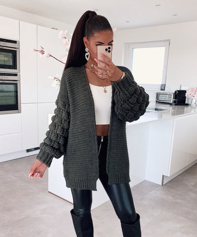 Strickjacke Cloudy Khaki  Ladypolitan - Fashion Onlineshop für Damen   