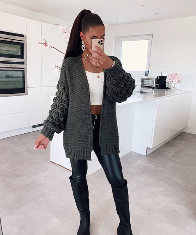 Strickjacke Cloudy Khaki  Ladypolitan - Fashion Onlineshop für Damen   