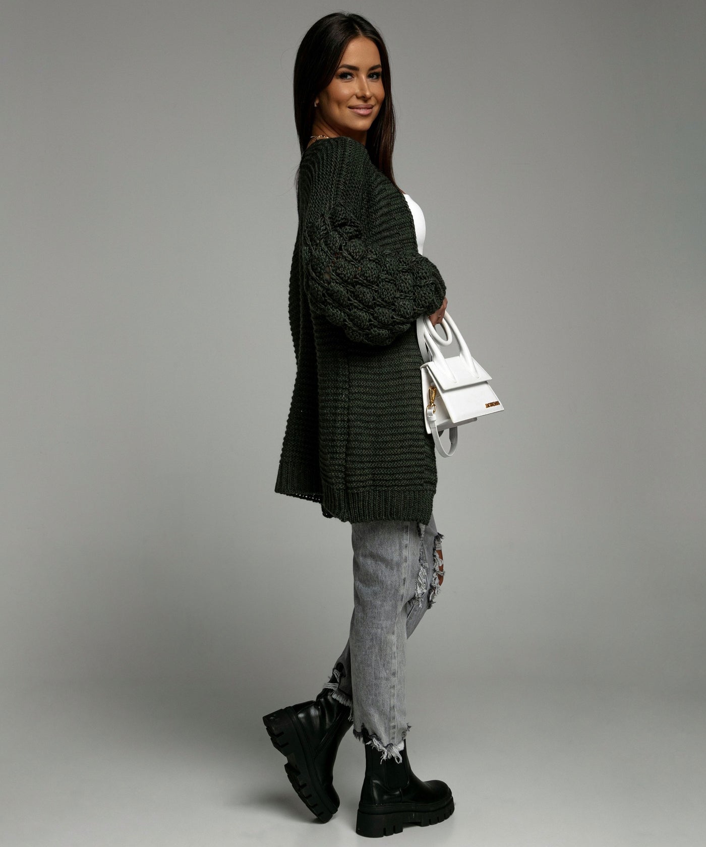 Strickjacke Cloudy Khaki  Ladypolitan - Fashion Onlineshop für Damen   