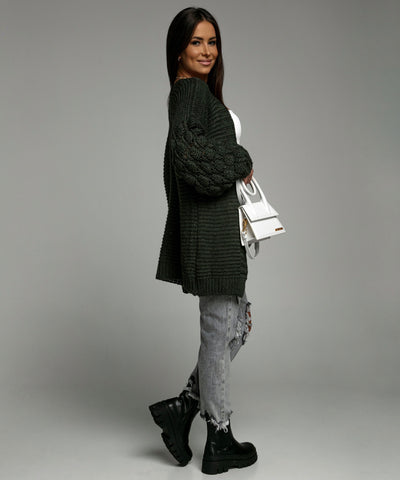 Strickjacke Cloudy Khaki  Ladypolitan - Fashion Onlineshop für Damen   