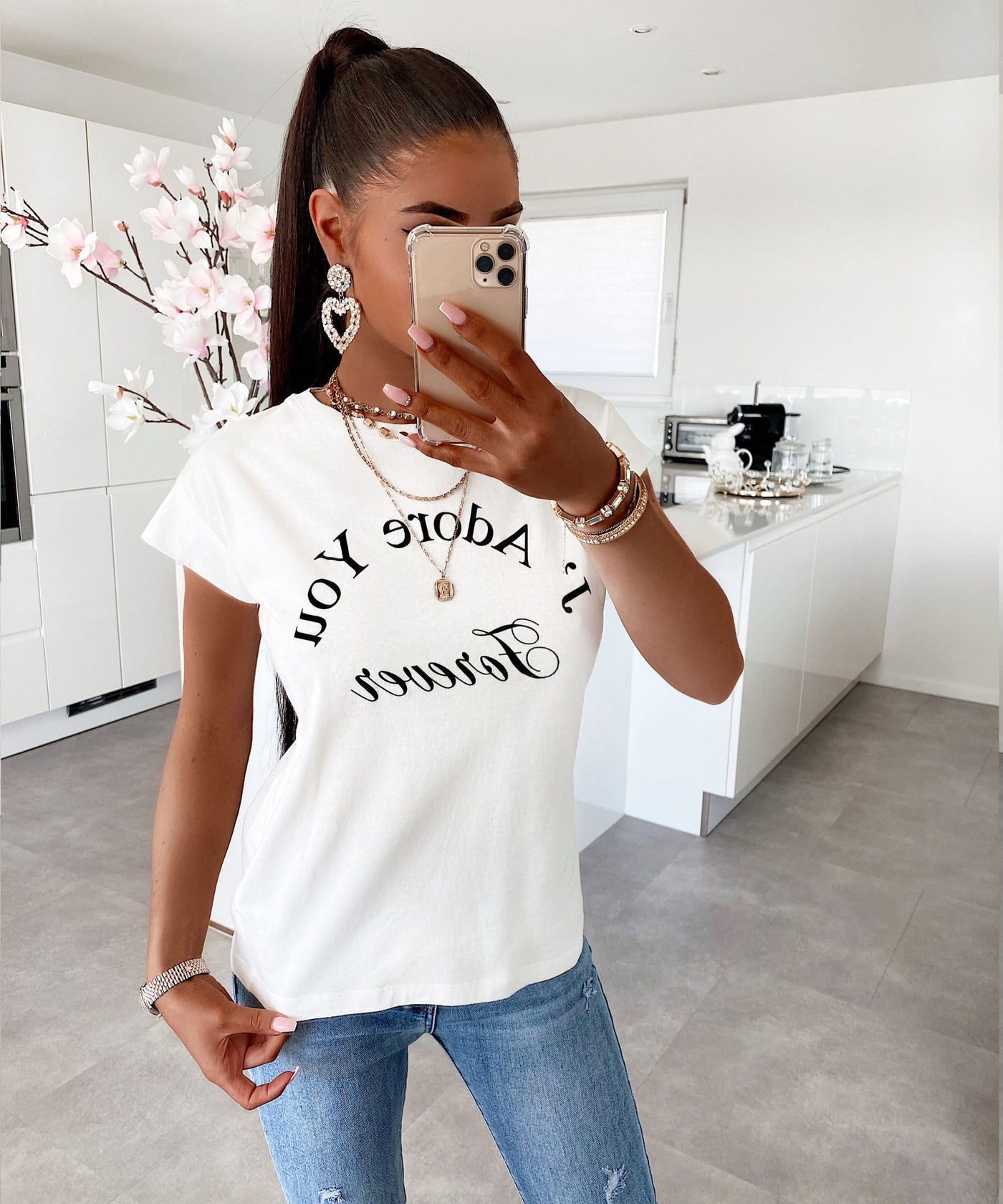 T-Shirt Forever Weiß  Ladypolitan - Fashion Onlineshop für Damen   