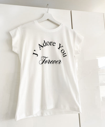 T-Shirt Forever Weiß  Ladypolitan - Fashion Onlineshop für Damen   