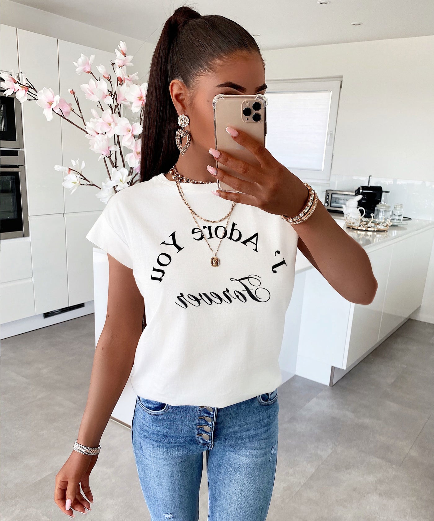 T-Shirt Forever Weiß  Ladypolitan - Fashion Onlineshop für Damen   