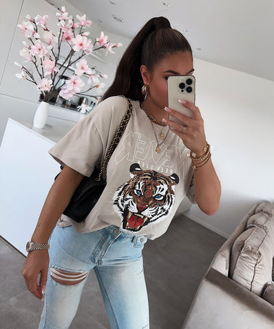 T-Shirt Tiger Vintage Beige  Ladypolitan - Fashion Onlineshop für Damen   