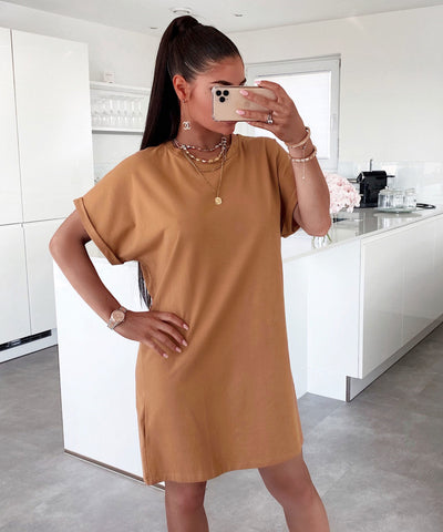 T-Shirtkleid Daniela Caramel  Ladypolitan - Fashion Onlineshop für Damen   