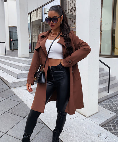 Trenchcoat Iria Kurz Braun  Ladypolitan ♡   
