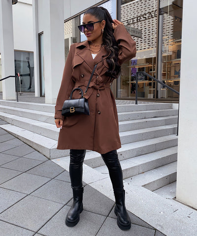 Trenchcoat Iria Kurz Braun  Ladypolitan ♡   