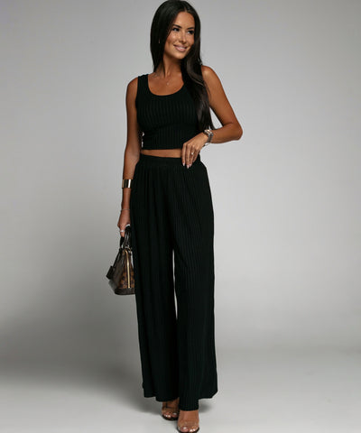 Weiches Ripp Set Ina Schwarz  Ladypolitan - Fashion Onlineshop für Damen   