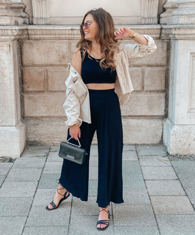 Weiches Ripp Set Ina Schwarz  Ladypolitan - Fashion Onlineshop für Damen   