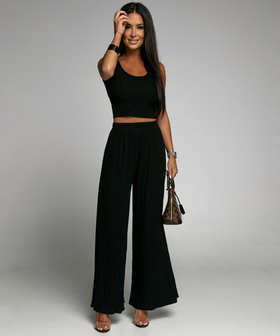 Weiches Ripp Set Ina Schwarz  Ladypolitan - Fashion Onlineshop für Damen   