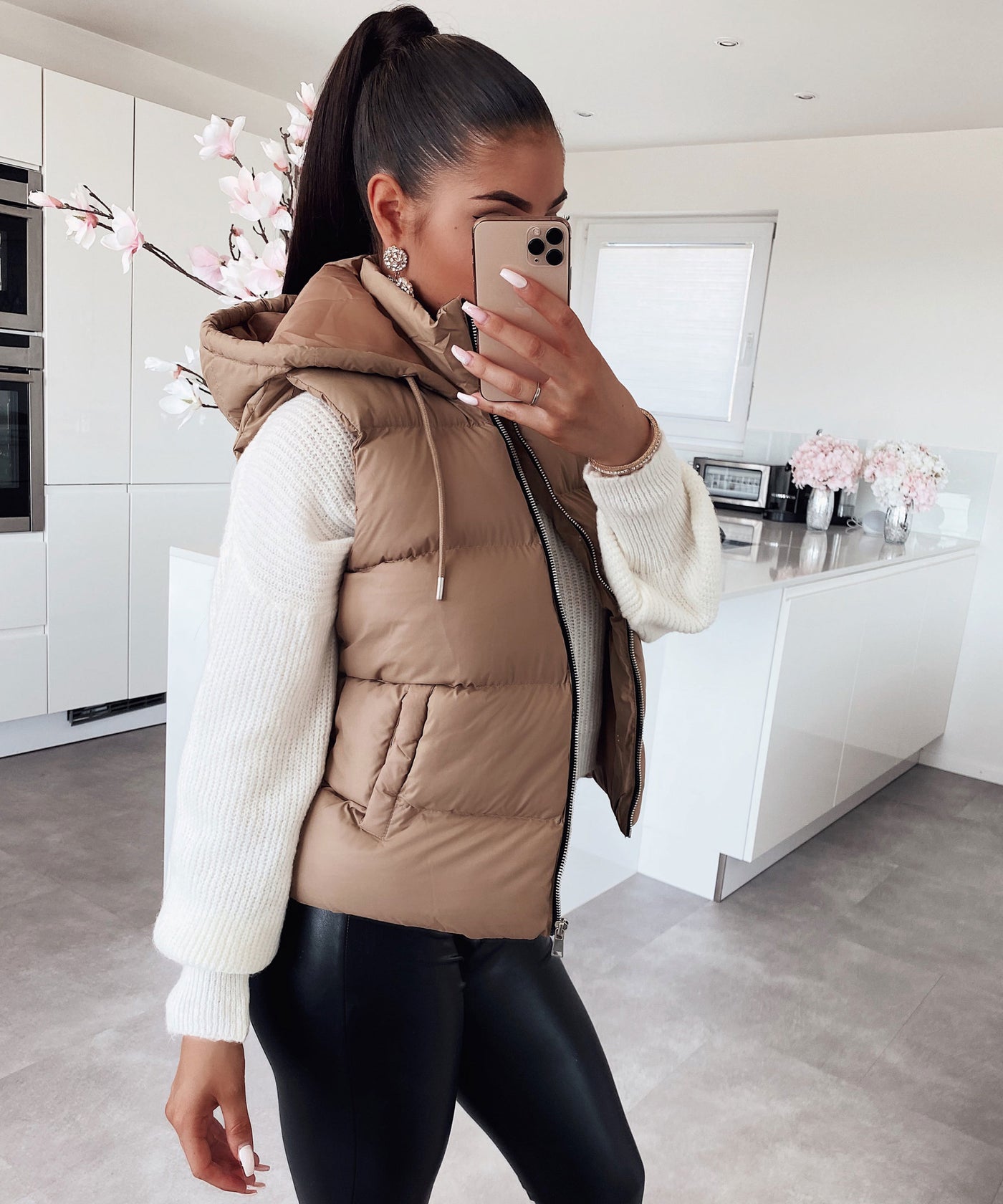 Weste Megan Kurz Camel  Ladypolitan - Fashion Onlineshop für Damen   