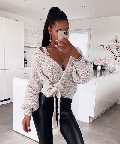 Wickel Pullover Beige  Ladypolitan - Fashion Onlineshop für Damen   