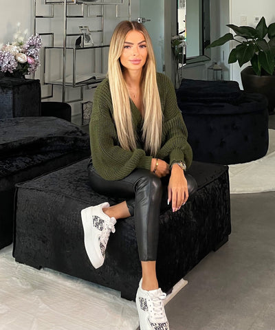 Wickel Pullover Khaki  Ladypolitan - Fashion Onlineshop für Damen   