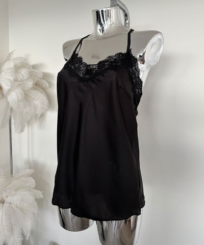 Spitzen Satin Top Cecilia Schwarz  Ladypolitan ♡   