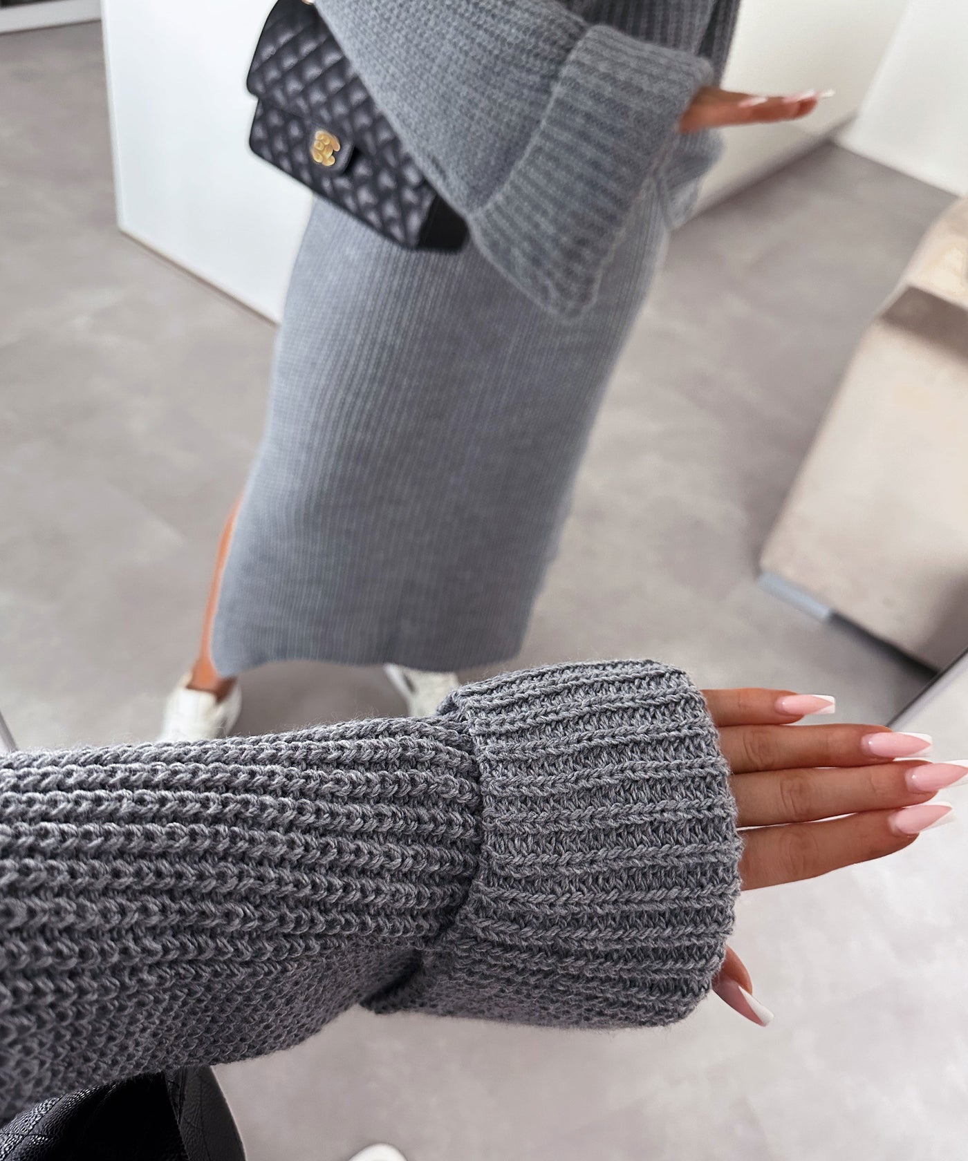 Knitting Set Charlotte Dark Grey