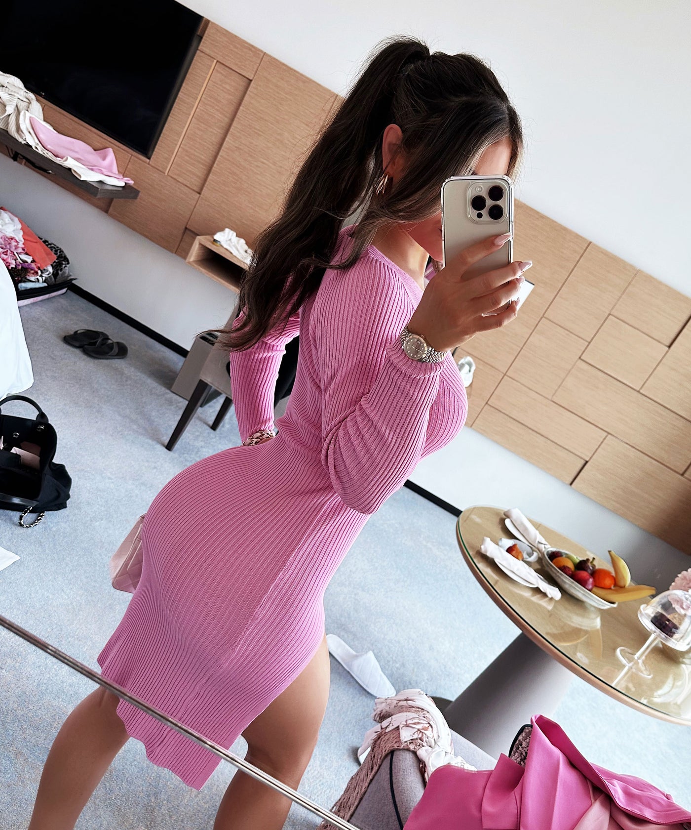 Paola light pink dress