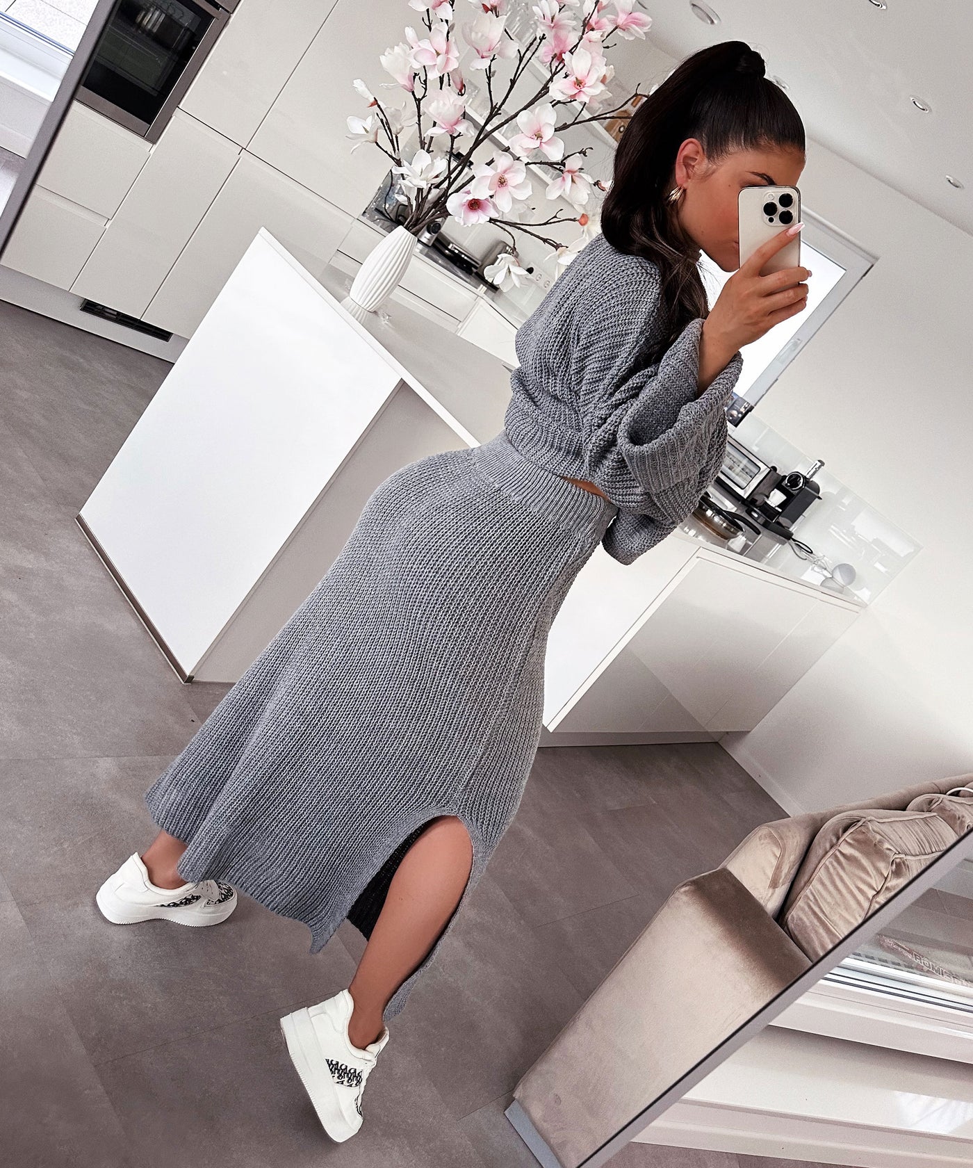 Knitting Set Charlotte Dark Grey