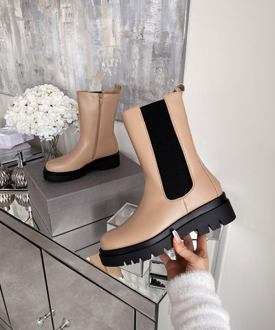 Chelsea Boots Long Camel  Ladypolitan - Fashion Onlineshop für Damen   