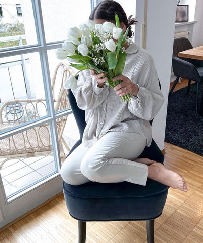 Oversize Musselin Bluse Freya Beige Kurz  Ladypolitan - Fashion Onlineshop für Damen   