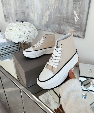 Salma beige high-top sneakers