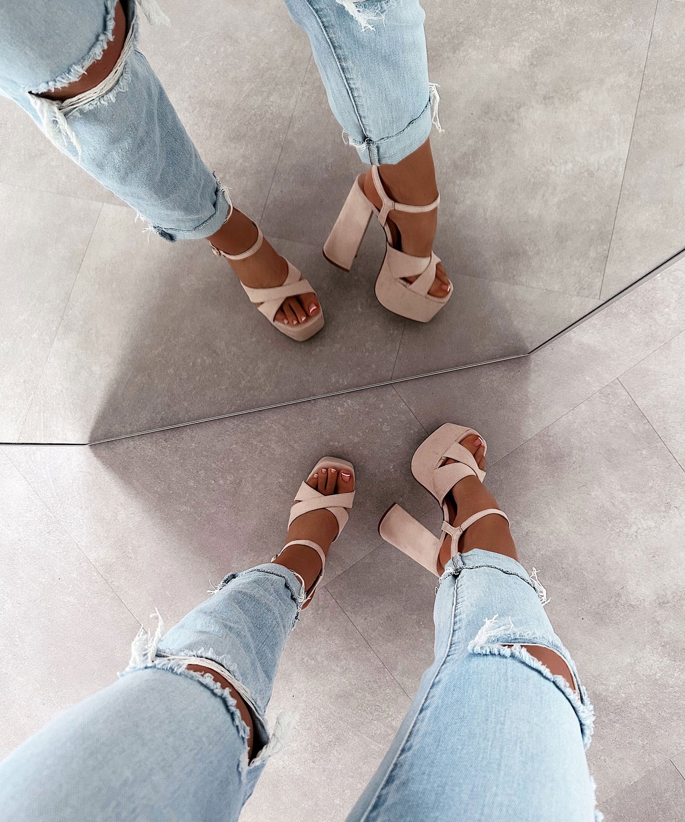 Platform high heels Luna Beige