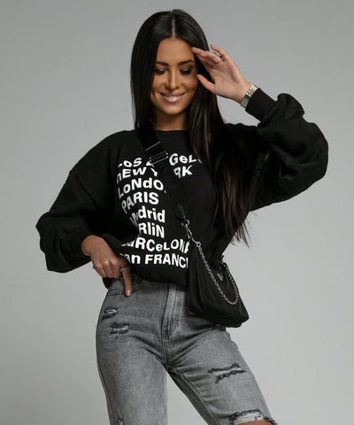 Vintage Sweater City Black