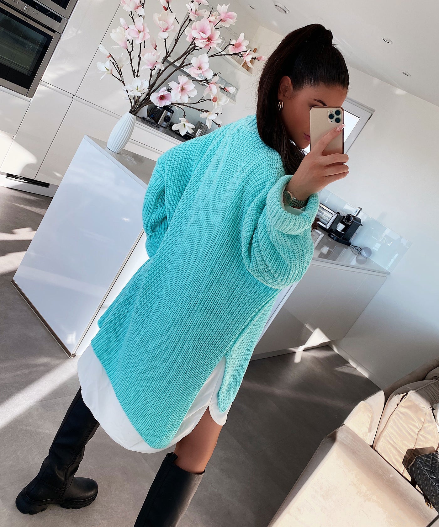 Oversize sweater Elsa Turquoise