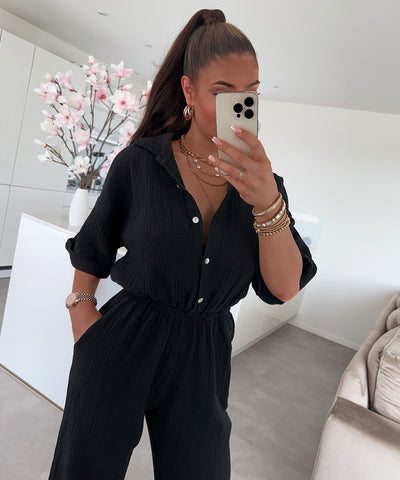 Muslin one-piece suit Evita Black
