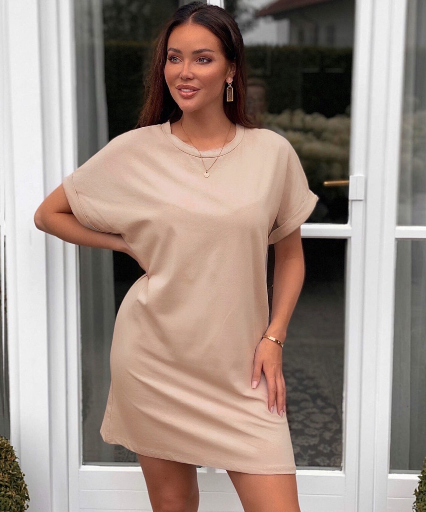 T-Shirtkleid Daniela Beige  Ladypolitan - Fashion Onlineshop für Damen   