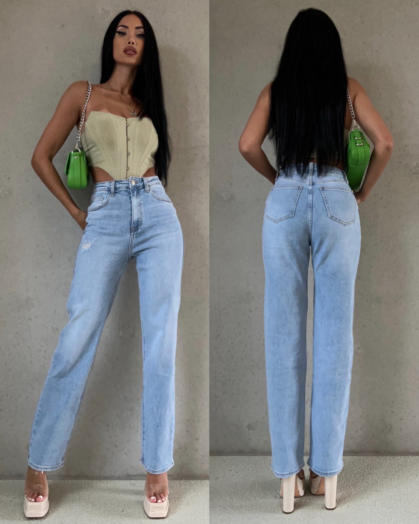 Wide Leg Jeans Amelia Hellblau  Ladypolitan ♡   