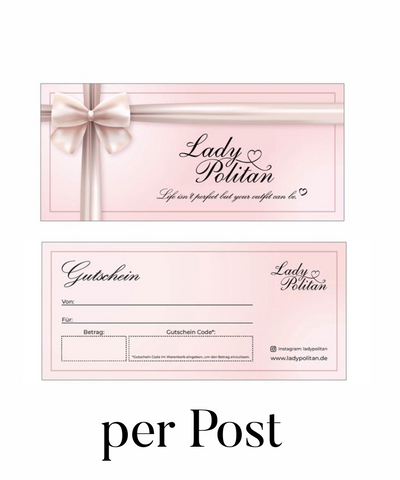 Gutschein Post 25€ - 500€  Ladypolitan - Fashion Onlineshop für Damen   