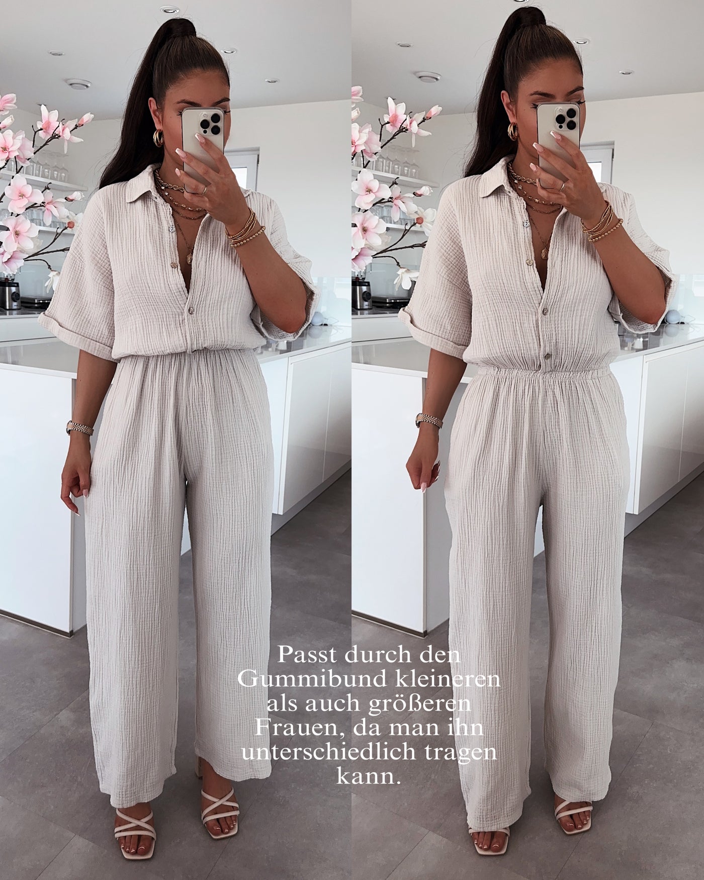 Muslin one piece Evita baby pink
