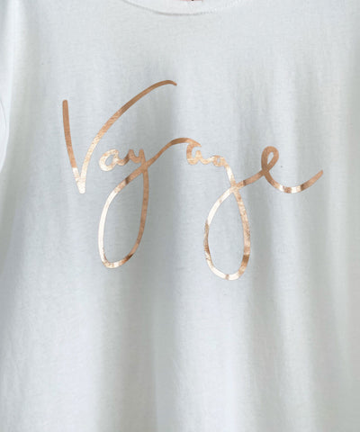 T-Shirt Voyage Weiß Rosegold  Ladypolitan - Fashion Onlineshop für Damen   