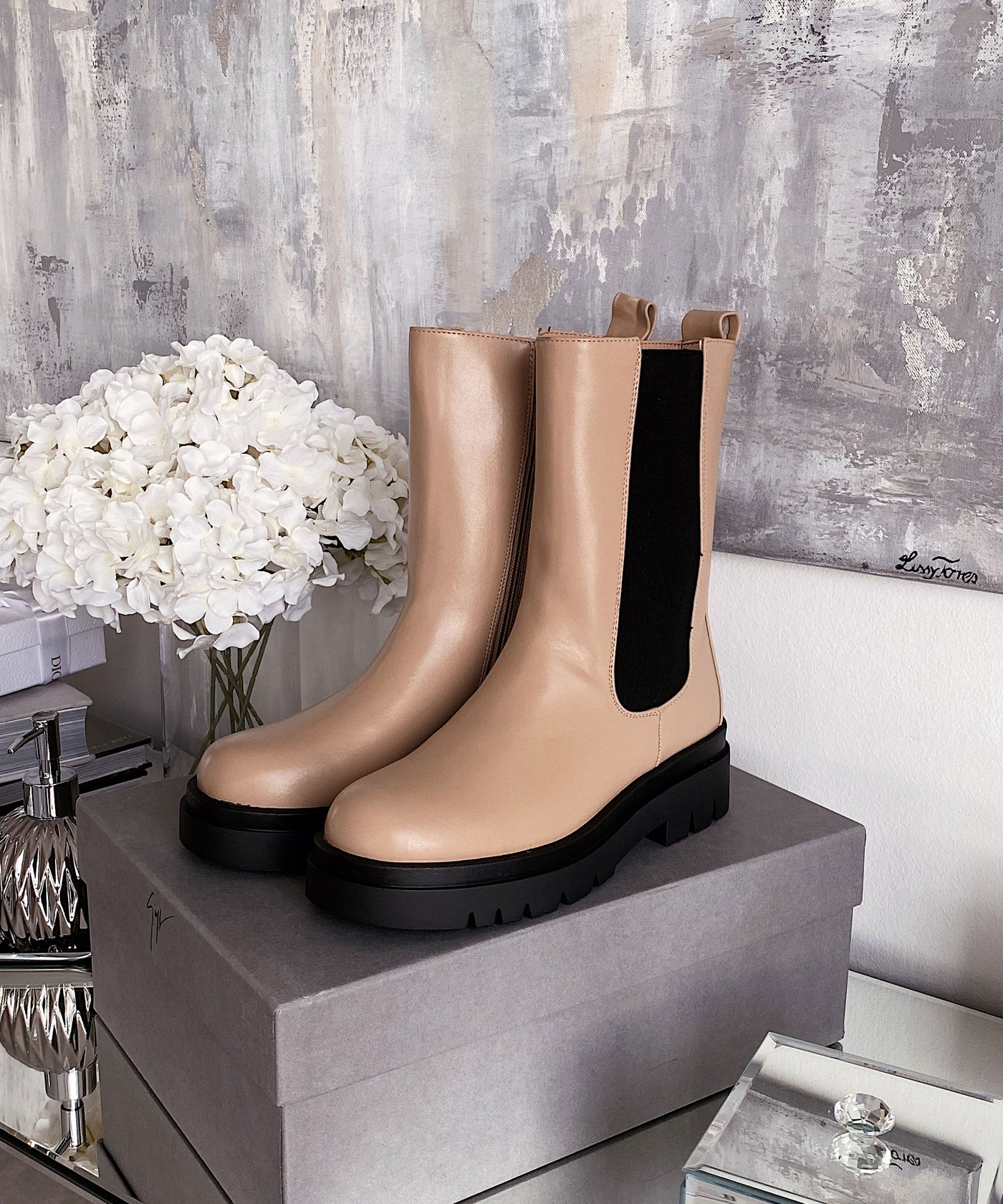 Chelsea Boots Long Camel  Ladypolitan - Fashion Onlineshop für Damen   