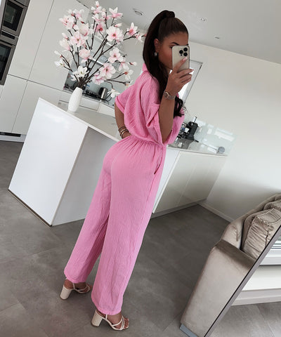 Muslin one piece Evita baby pink