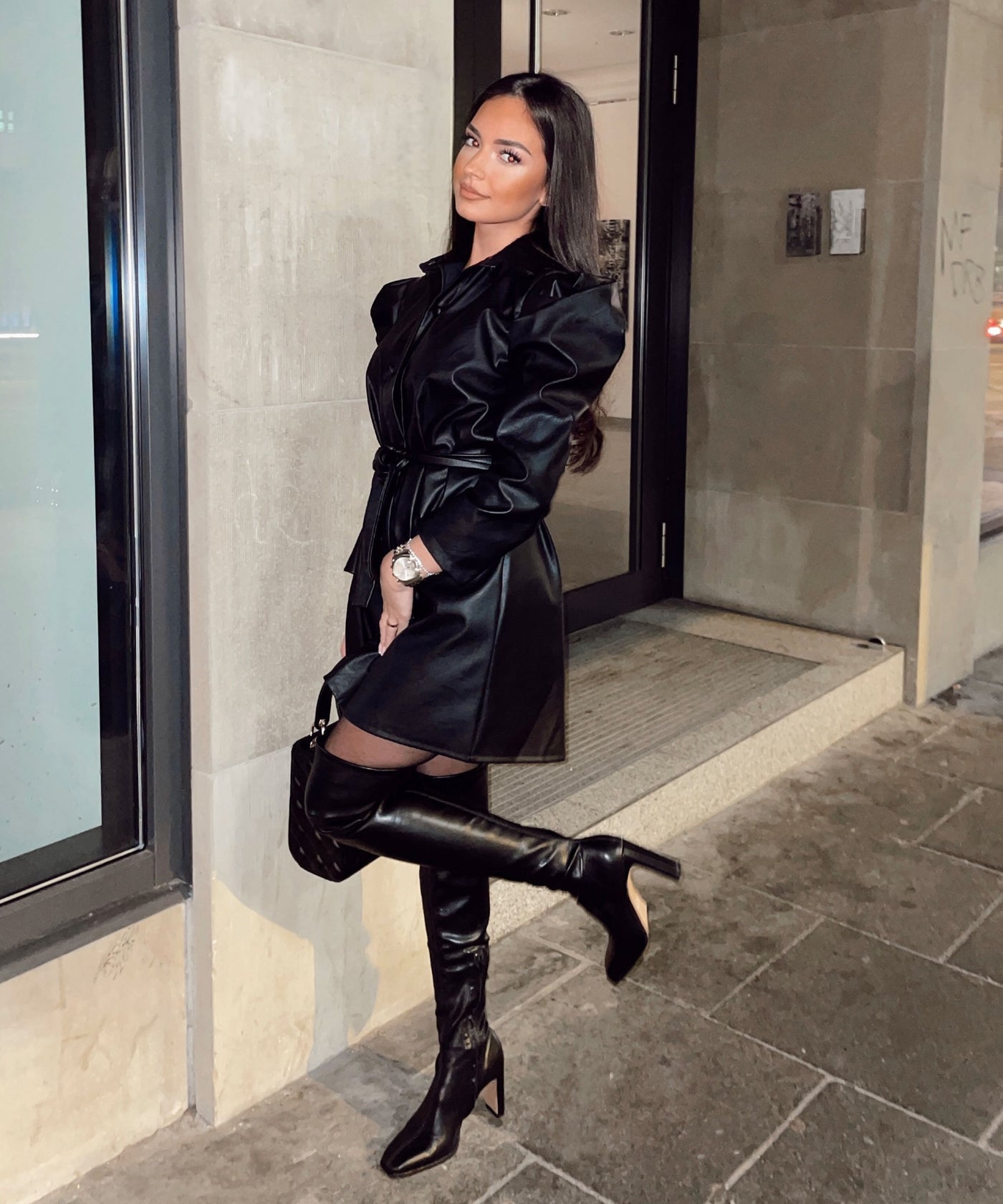 Leather dress Mia Black